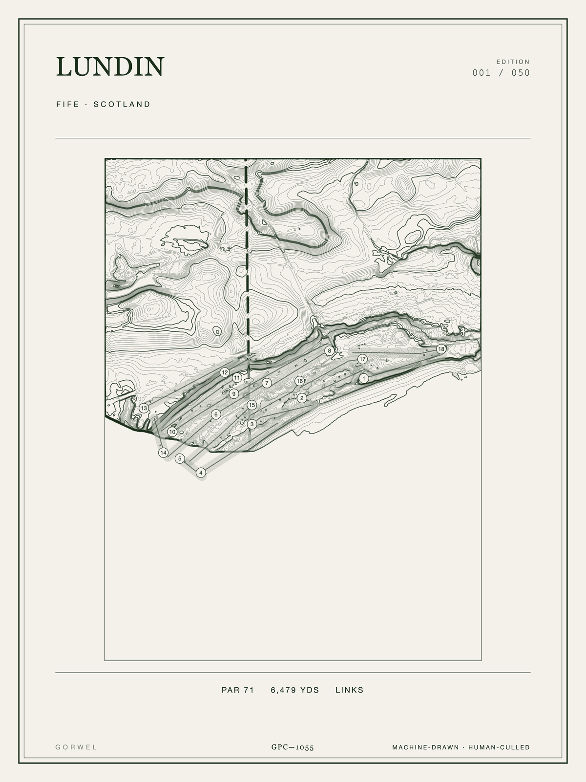 Lundin Golf Course Print | Topographic Map Wall Art