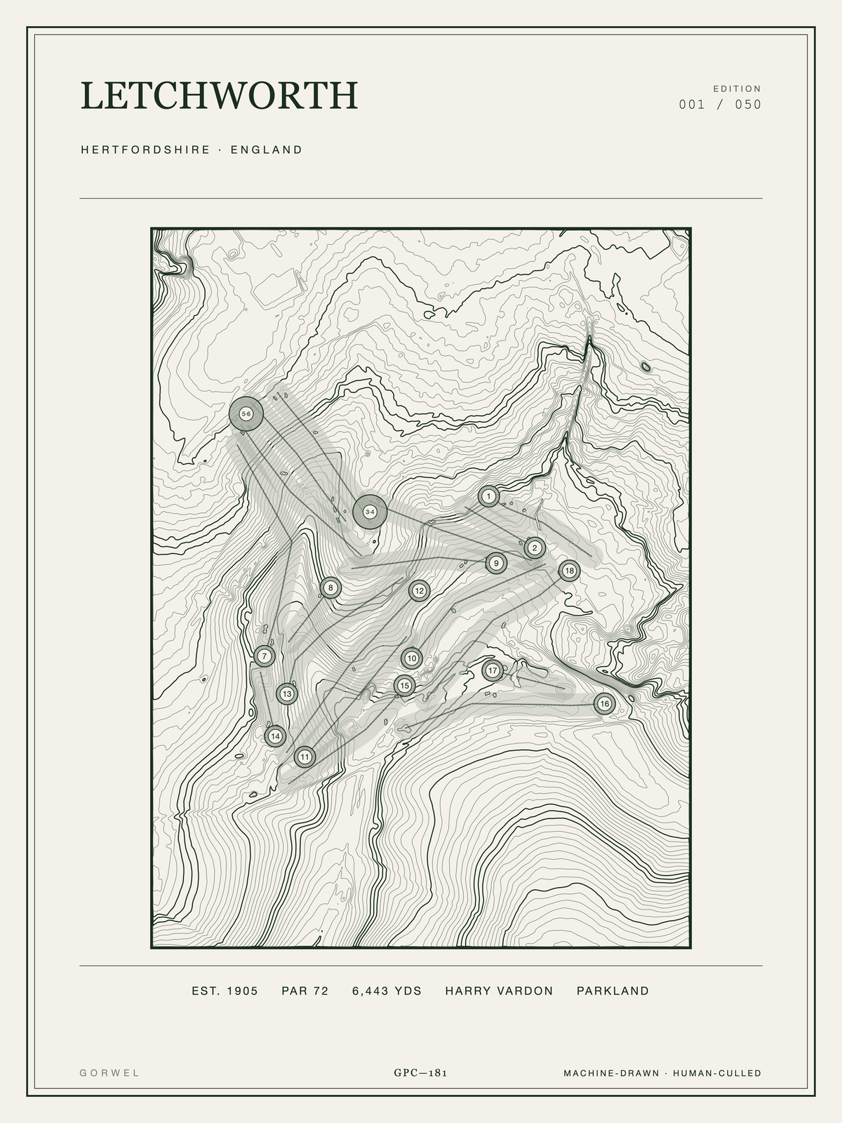 Letchworth Golf Course Print | Topographic Map Wall Art