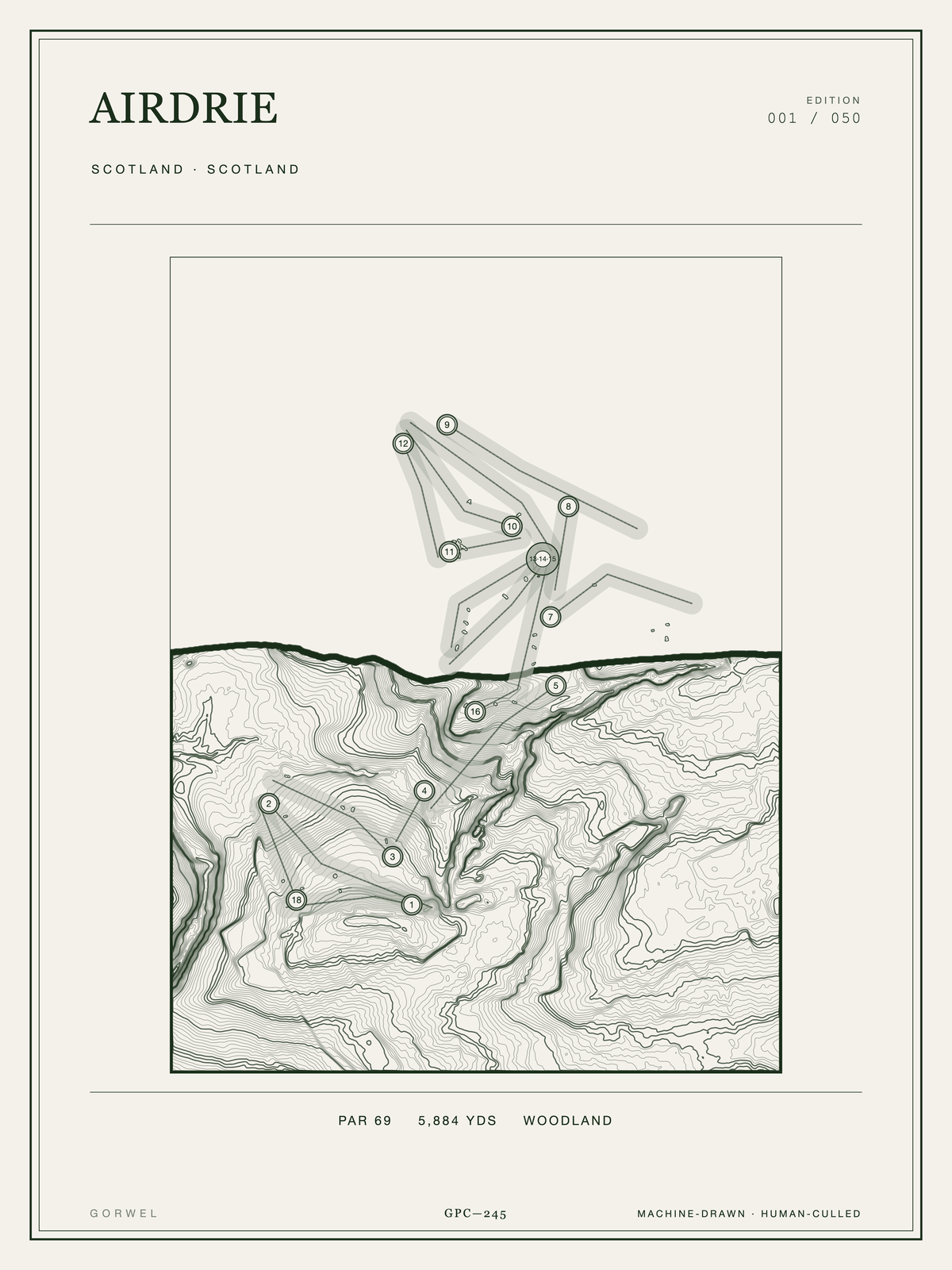 Airdrie Golf Course Print | Topographic Map Wall Art