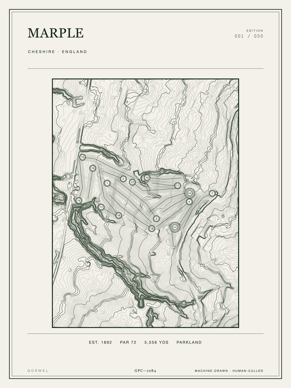 Marple Golf Course Print | Topographic Map Wall Art