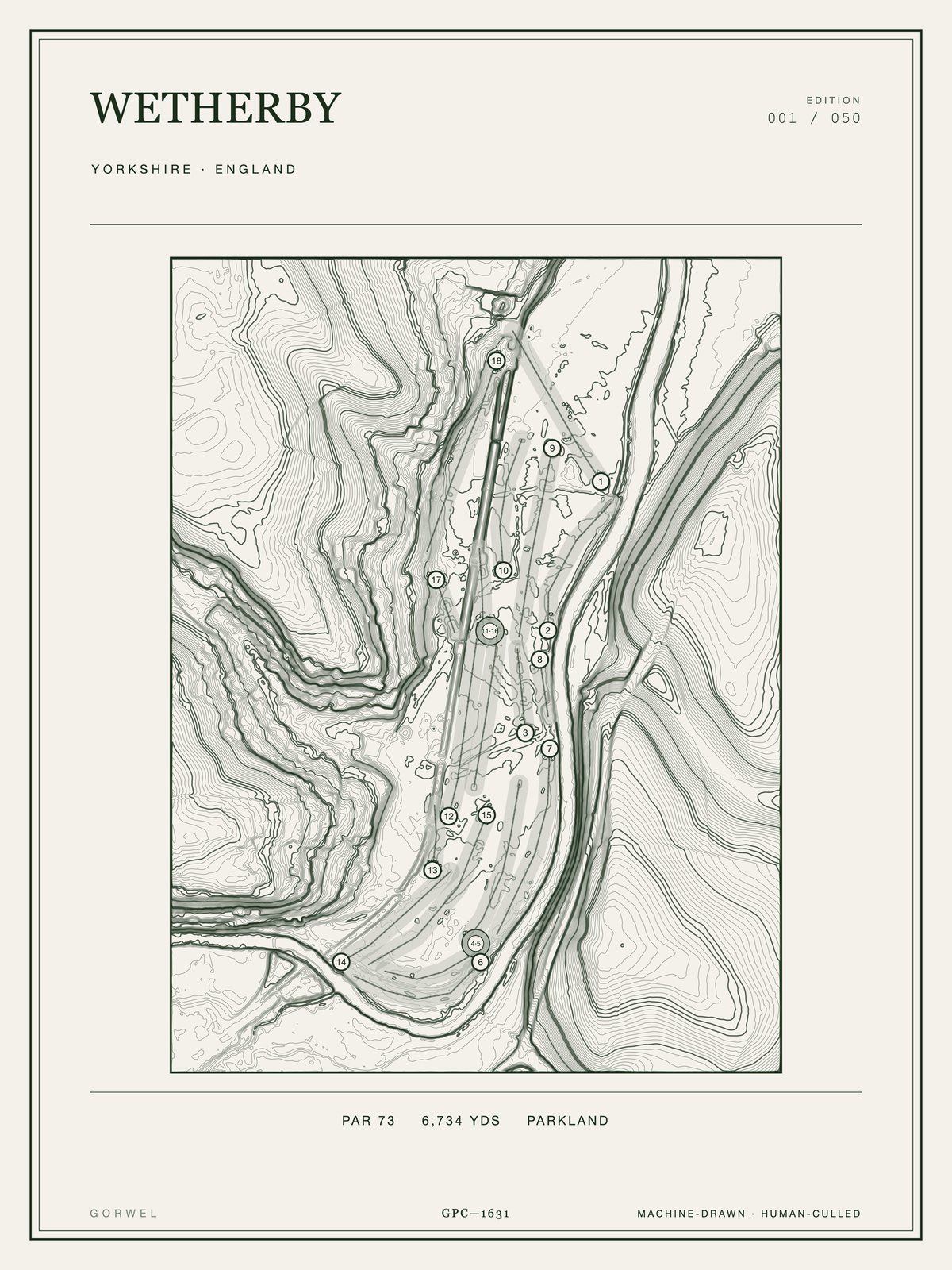 Wetherby Golf Course Print | Topographic Map Wall Art