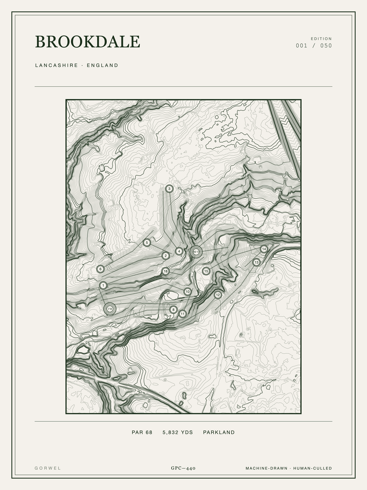 Brookdale Golf Course Print | Topographic Map Wall Art