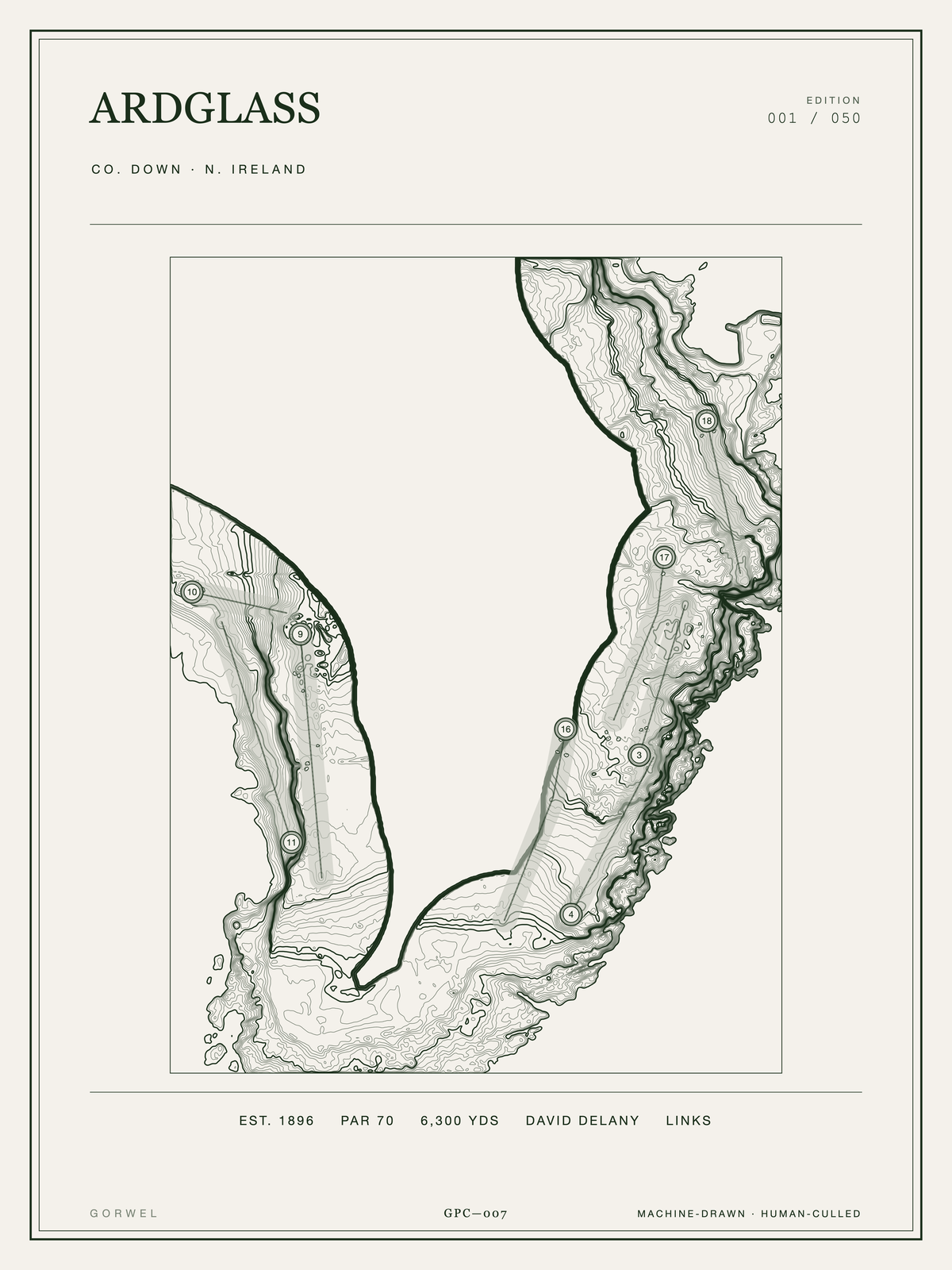 Ardglass Golf Course Print | Topographic Map Wall Art