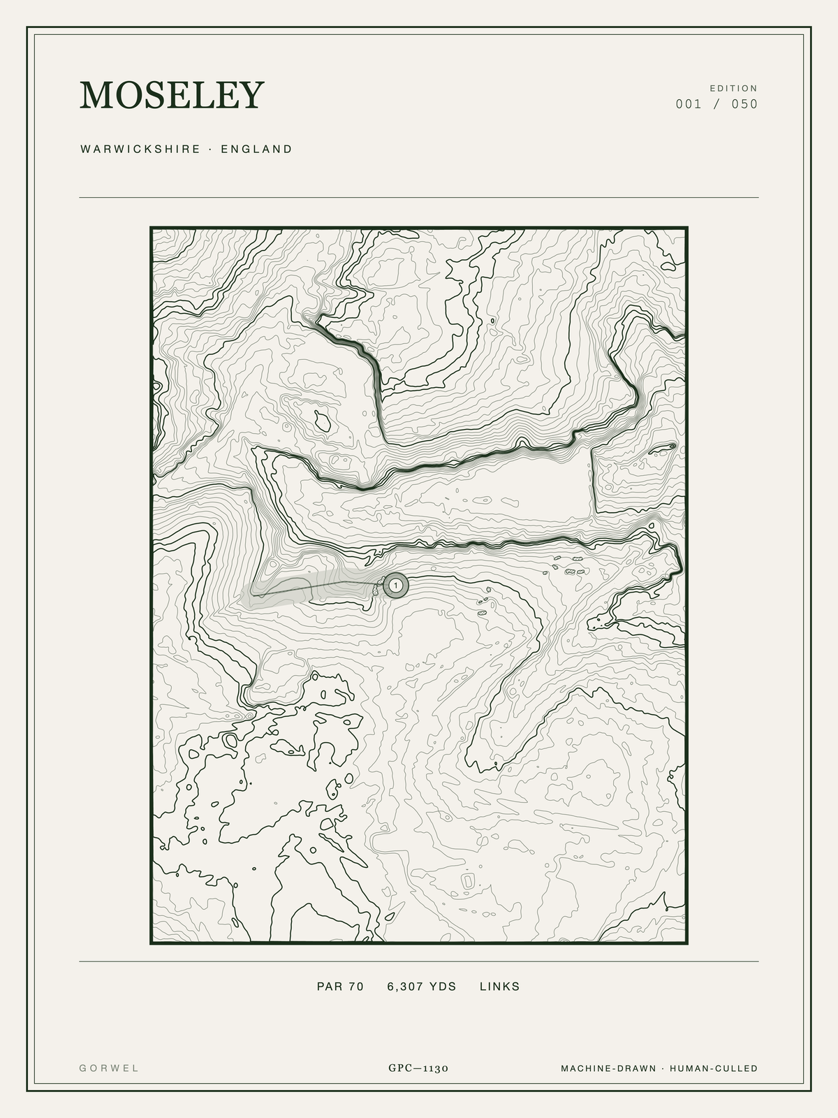 Moseley Golf Course Print | Topographic Map Wall Art