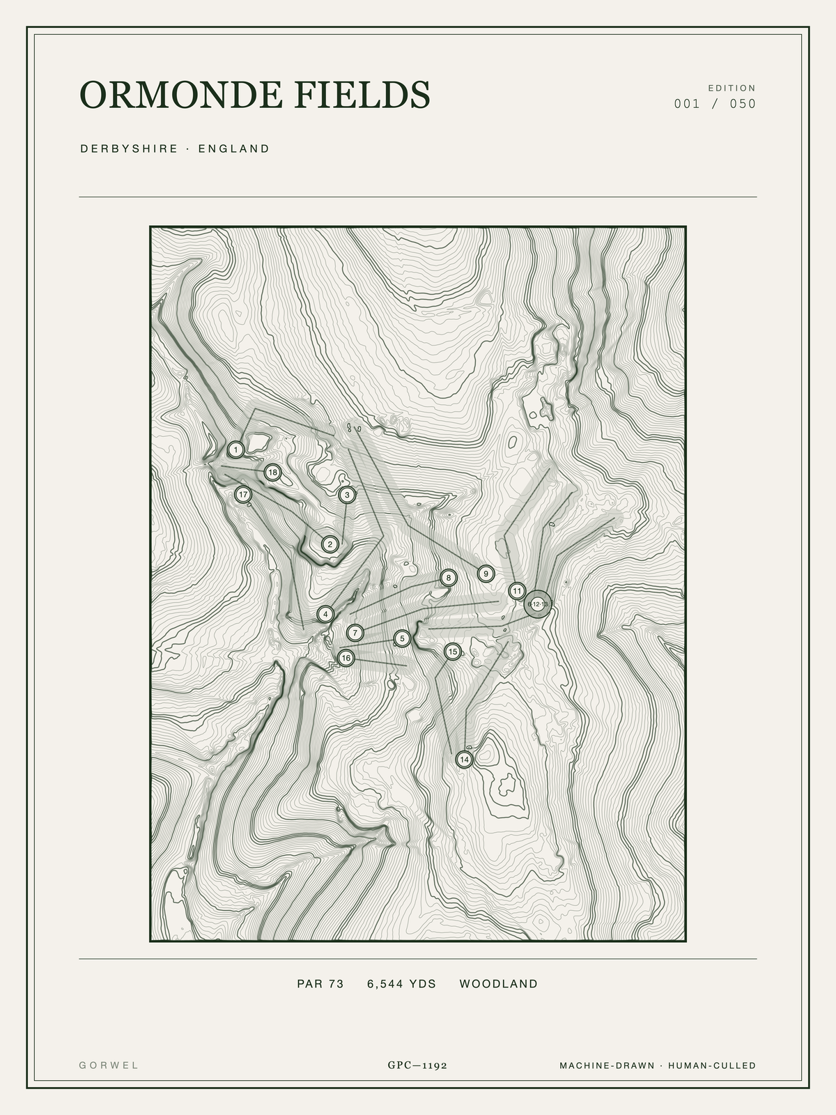 Ormonde Fields Golf Course Print | Topographic Map Wall Art