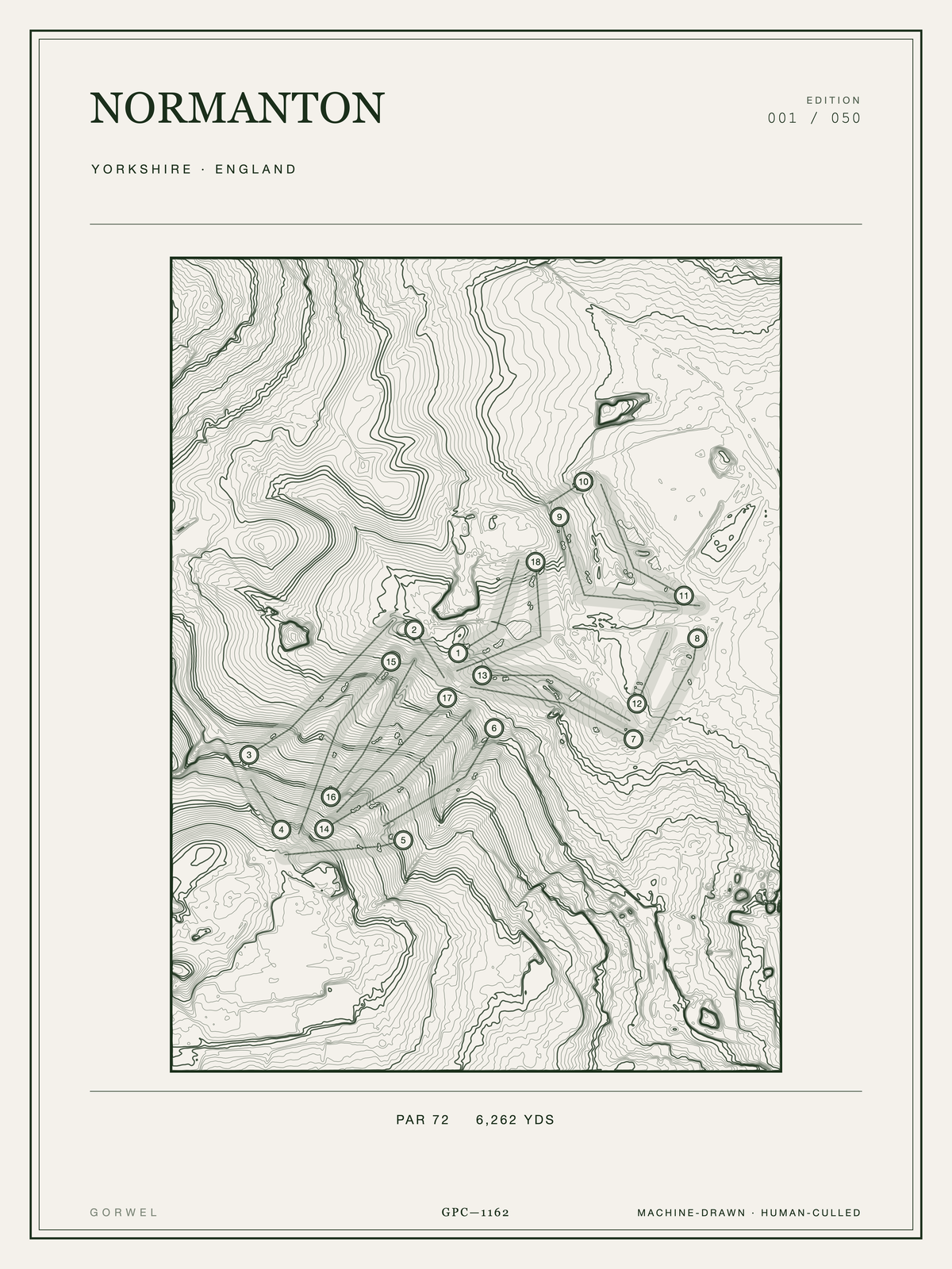 Normanton Golf Course Print | Topographic Map Wall Art
