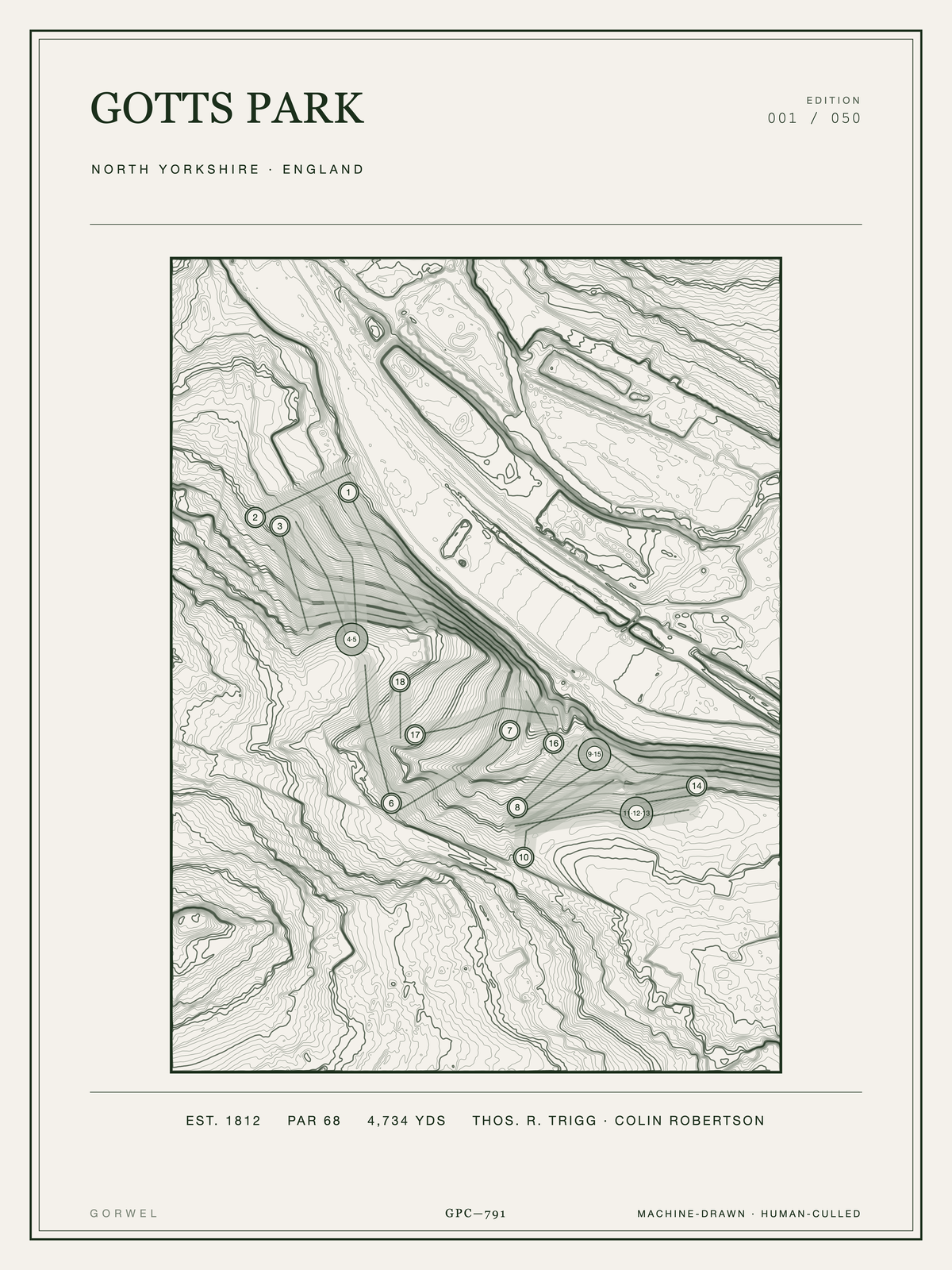 Gotts Park Golf Course Print | Topographic Map Wall Art