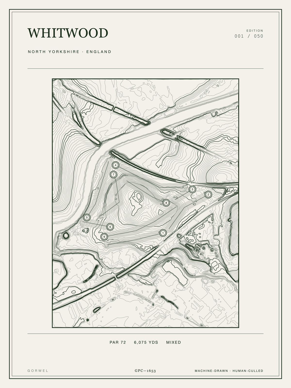 Whitwood Golf Course Print | Topographic Map Wall Art