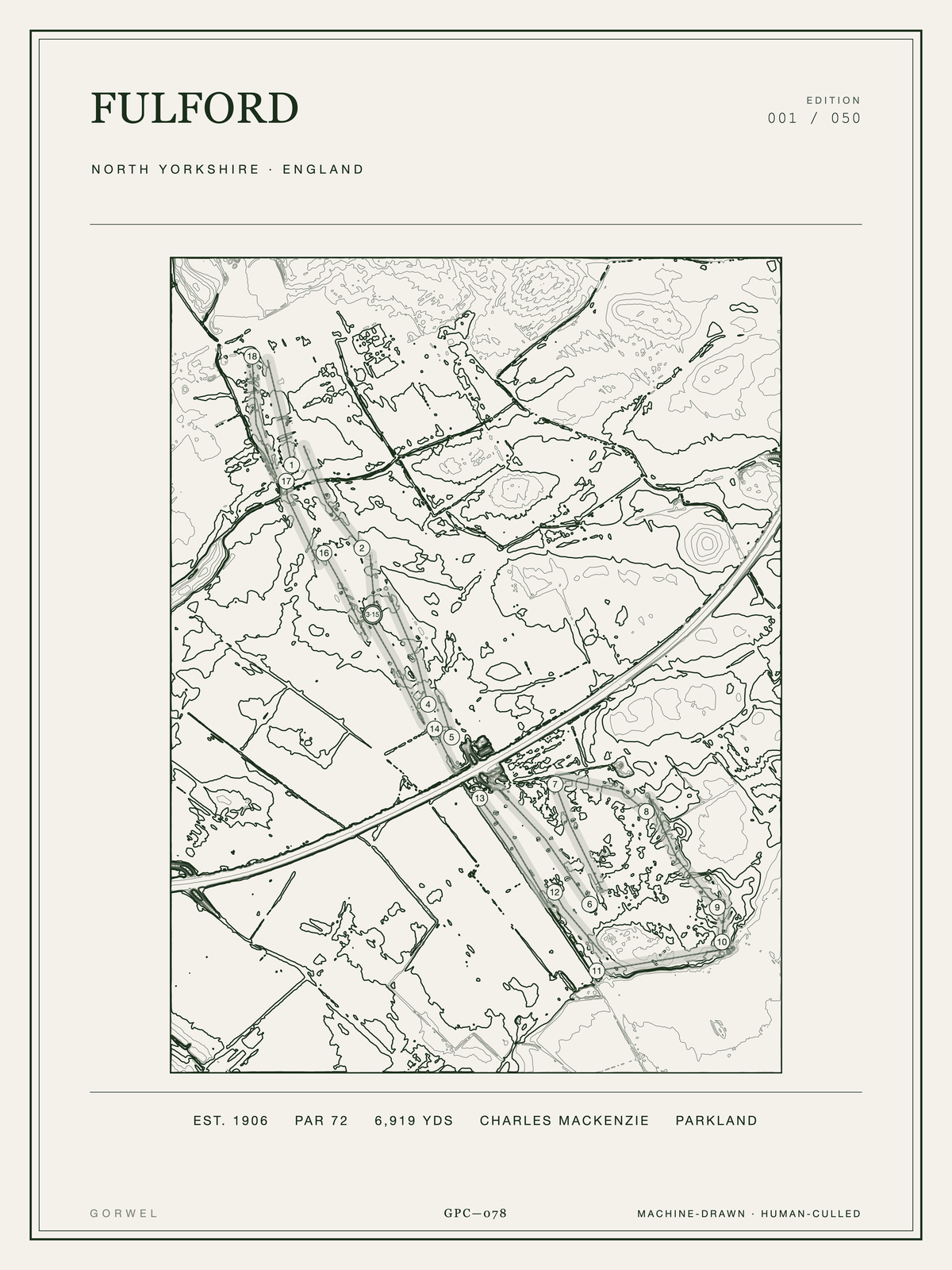 Fulford Golf Course Print | Topographic Map Wall Art