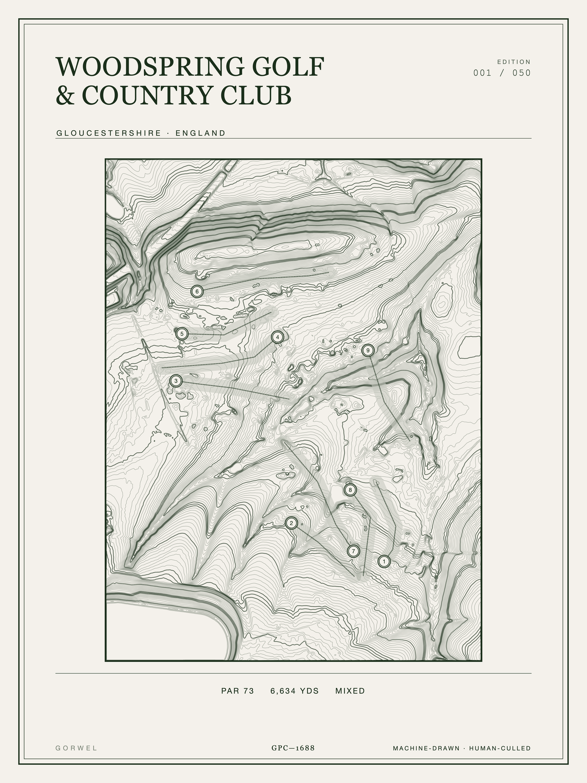 Woodspring Golf & Country Club Golf Course Print | Topographic Map Wall Art
