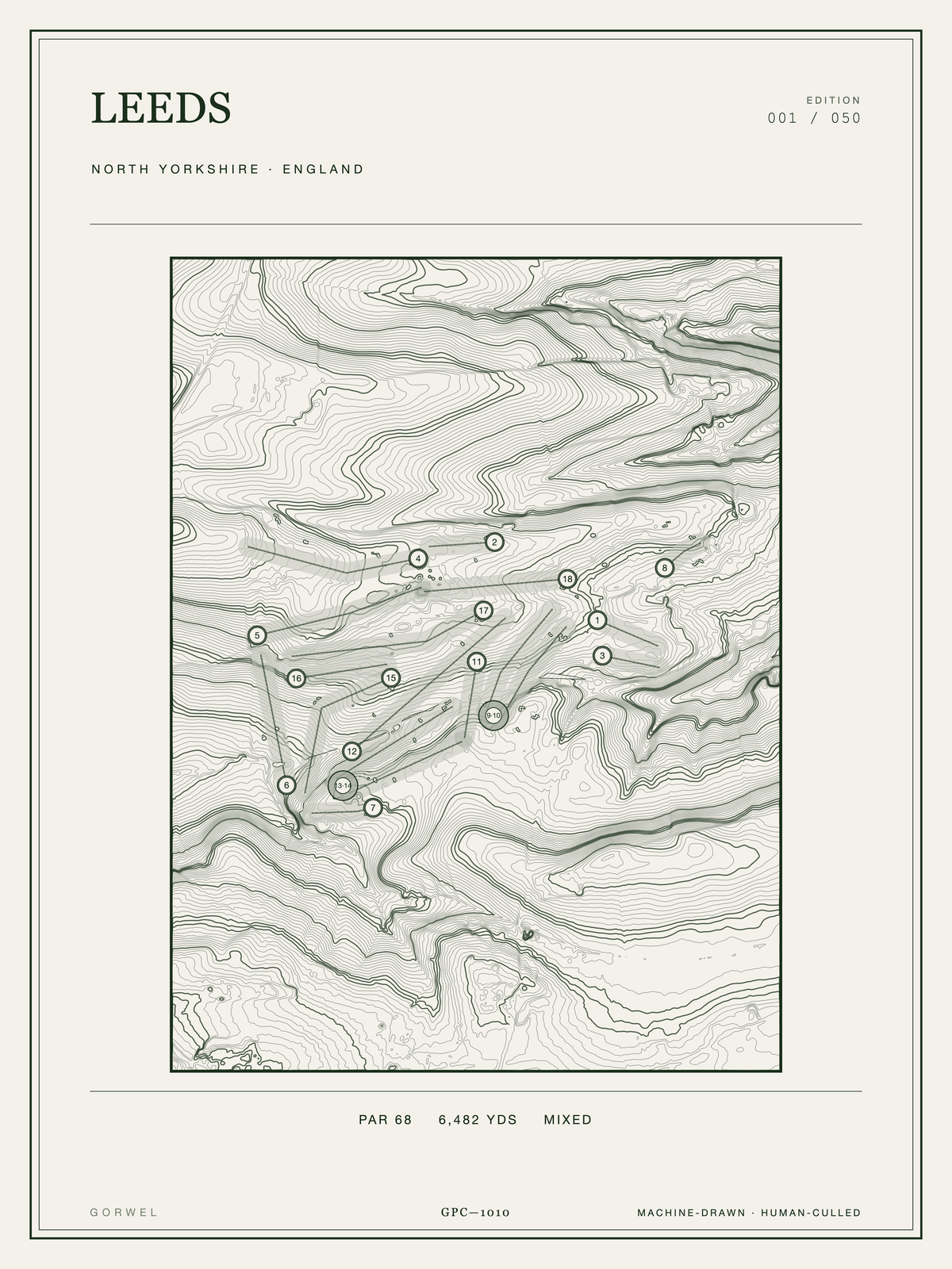 Leeds Golf Course Print | Topographic Map Wall Art