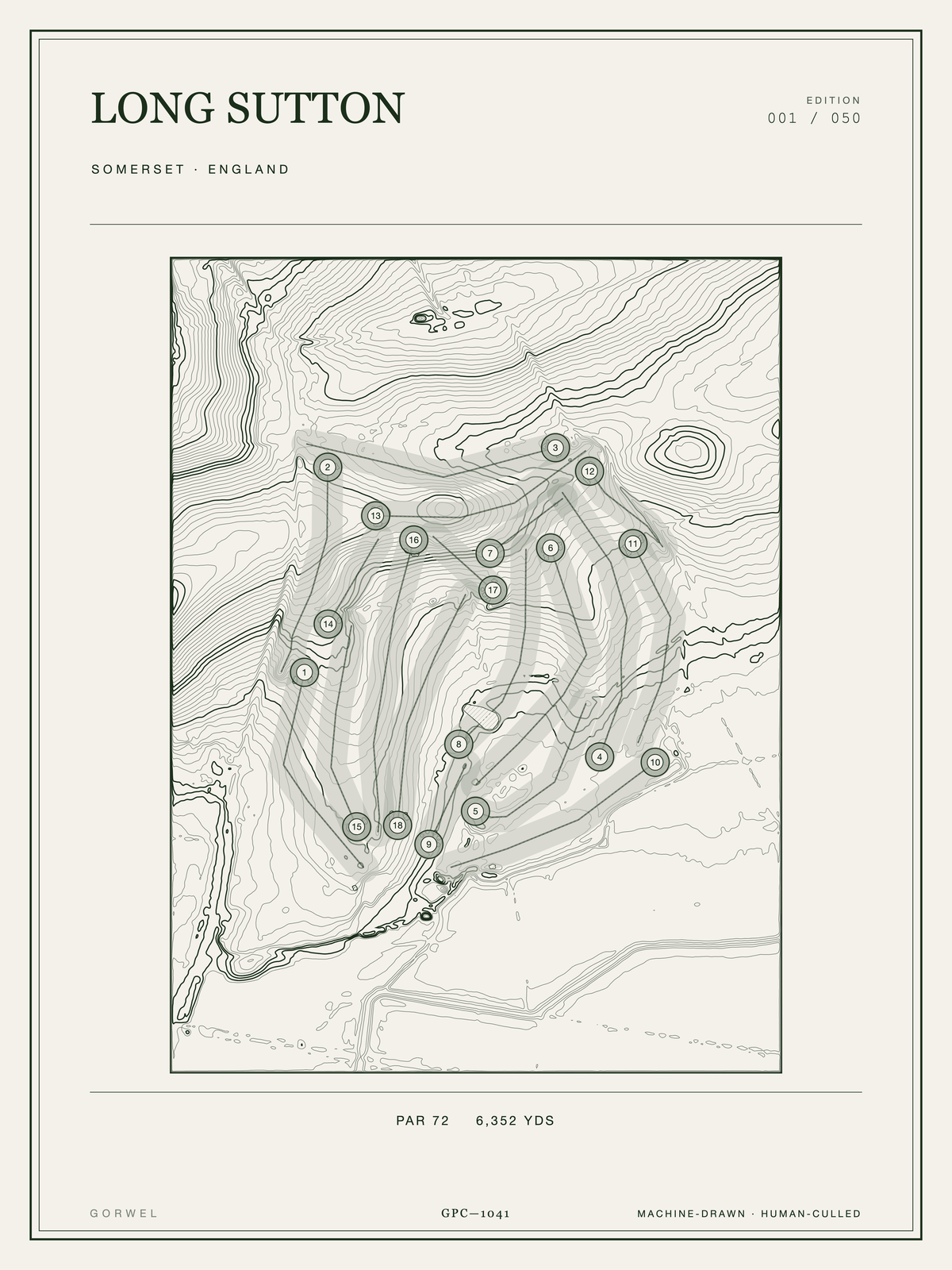Long Sutton Golf Course Print | Topographic Map Wall Art