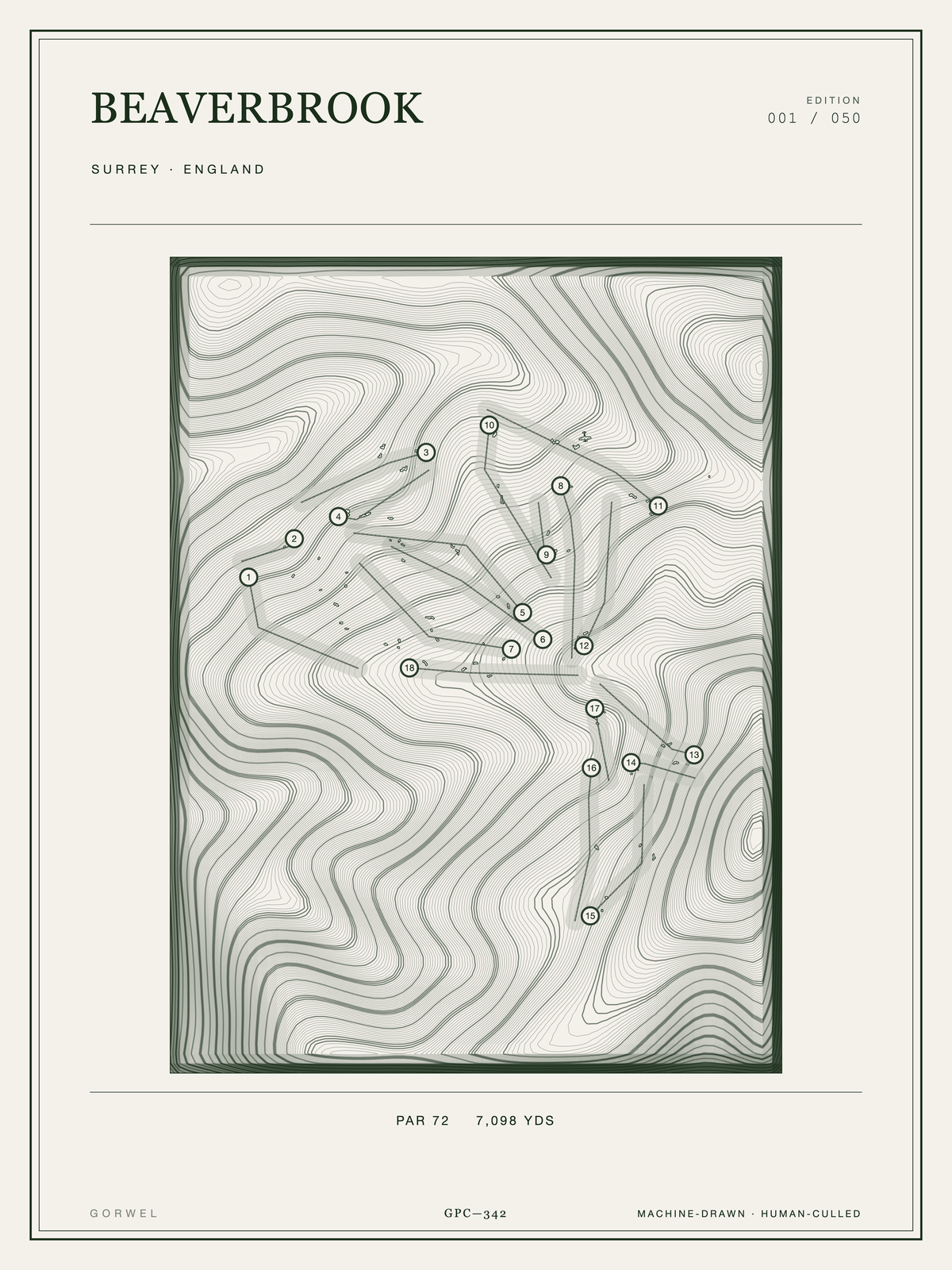 Beaverbrook Golf Course Print | Topographic Map Wall Art