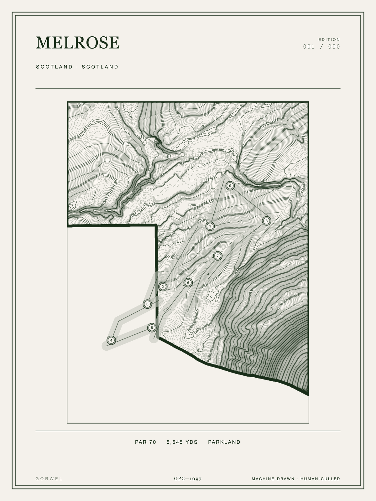 Melrose Golf Course Print | Topographic Map Wall Art