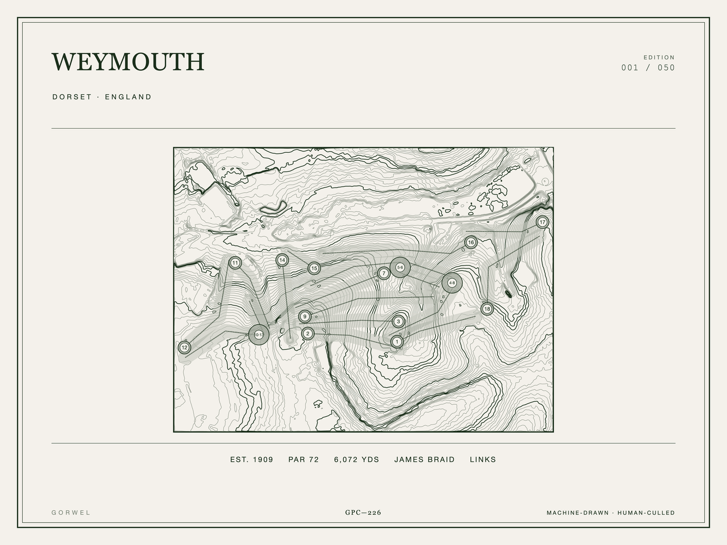 Weymouth Golf Course Print | Topographic Map Wall Art