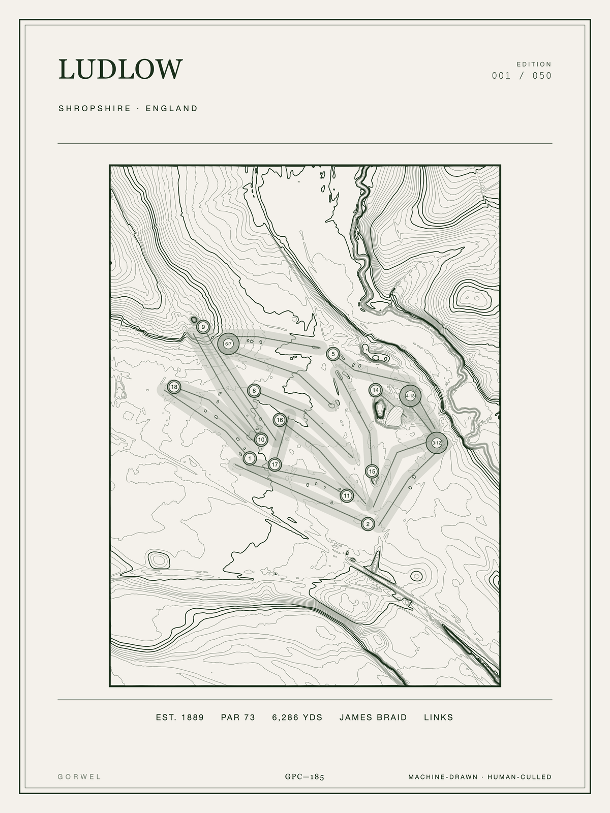 Ludlow Golf Course Print | Topographic Map Wall Art