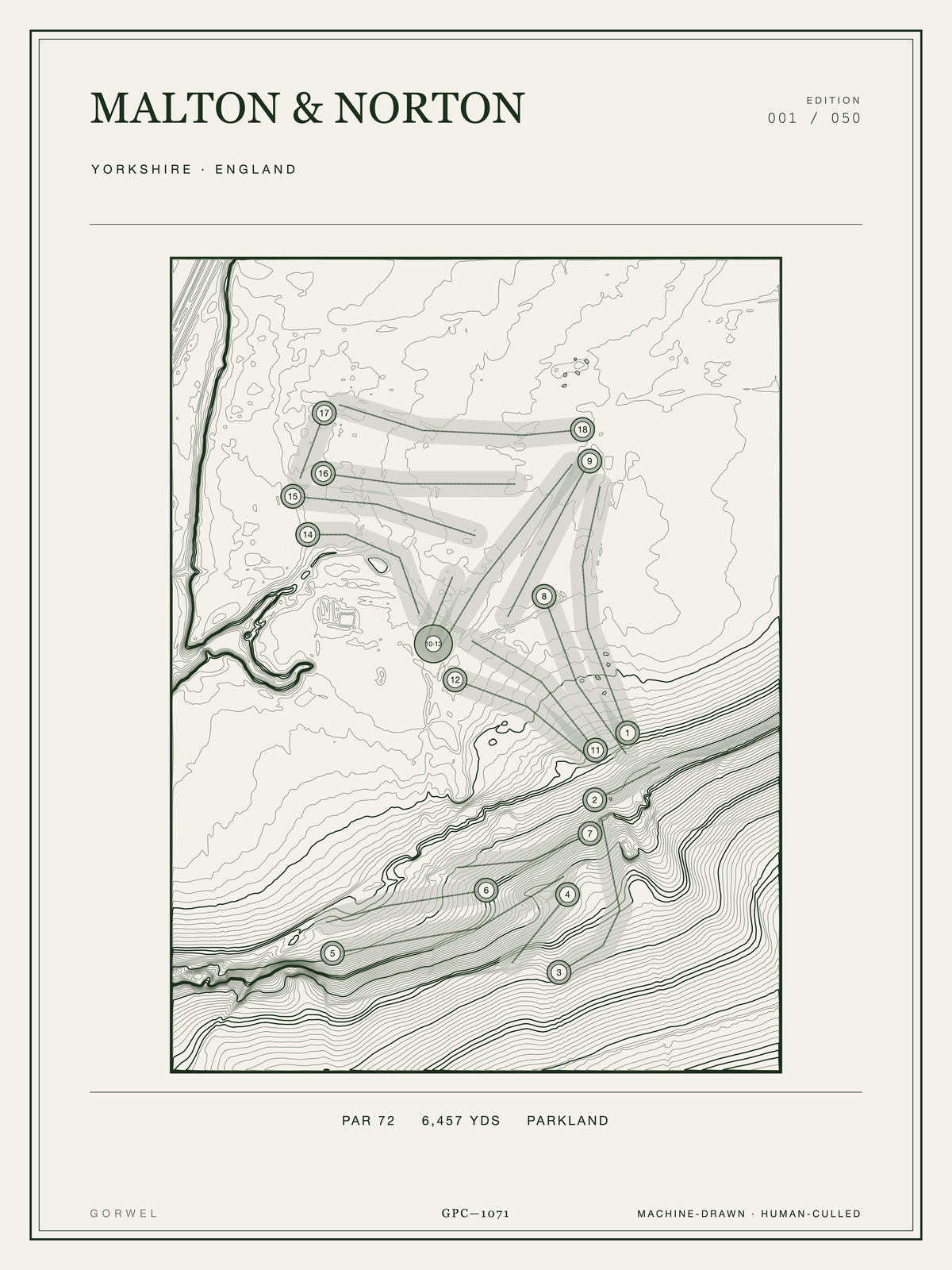 Malton & Norton Golf Course Print | Topographic Map Wall Art