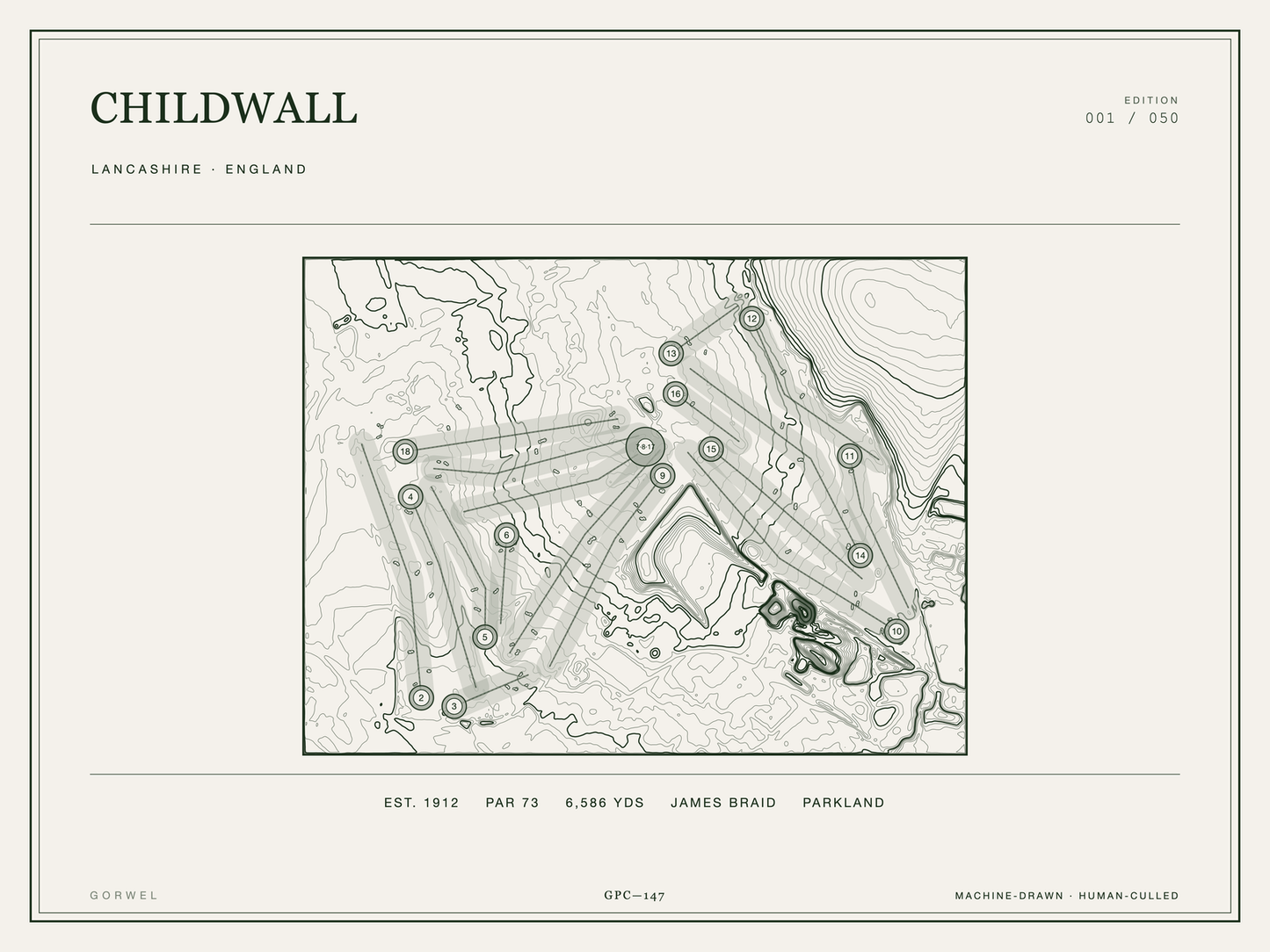 Childwall Golf Course Print | Topographic Map Wall Art