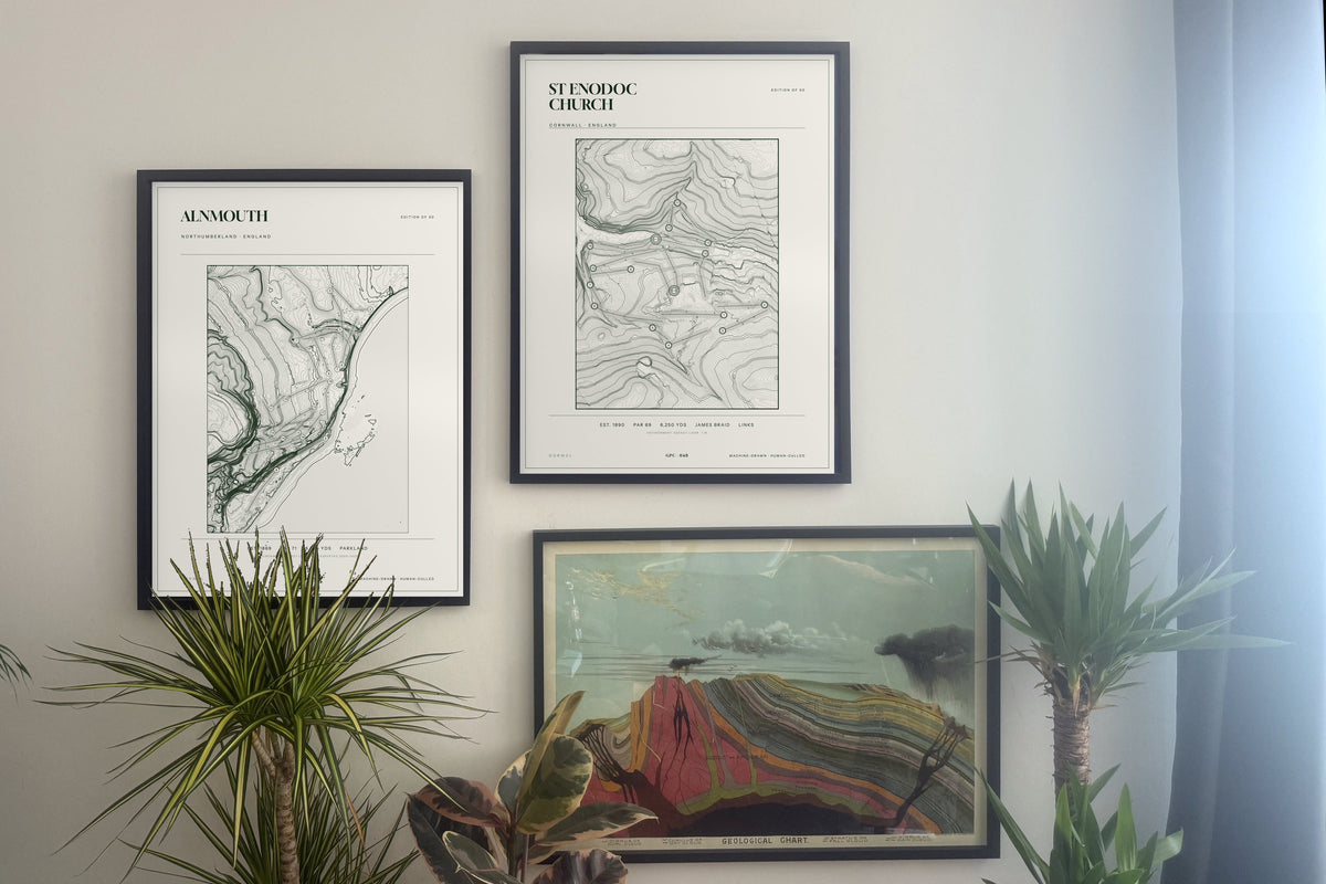 Alnmouth, Northumberland and prints, framed, gallery wall