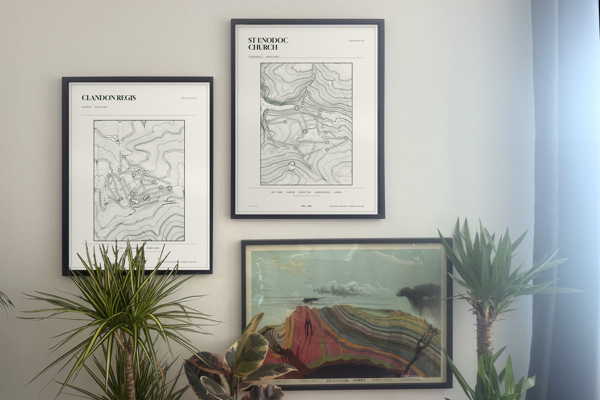 Clandon Regis, Surrey and prints, framed, gallery wall