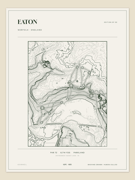 Eaton topographic golf course print — unframed sheet — Gorwel Print Co
