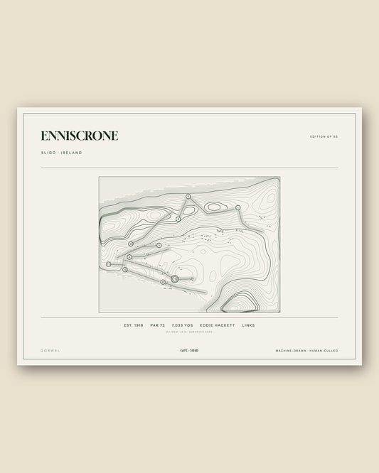 Enniscrone, Sligo topographic golf course print