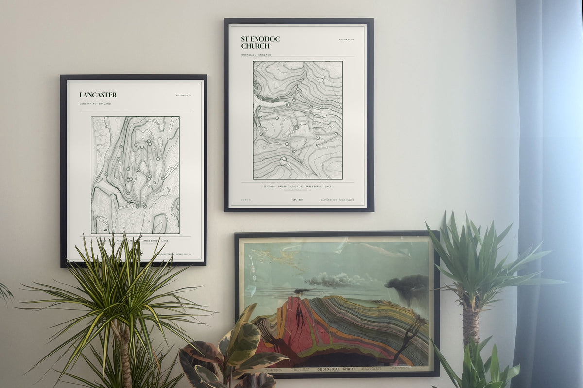 Lancaster, Lancashire and prints, framed, gallery wall
