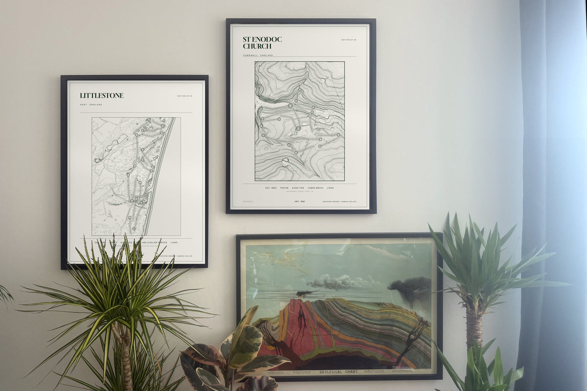 Littlestone, Kent and prints, framed, gallery wall