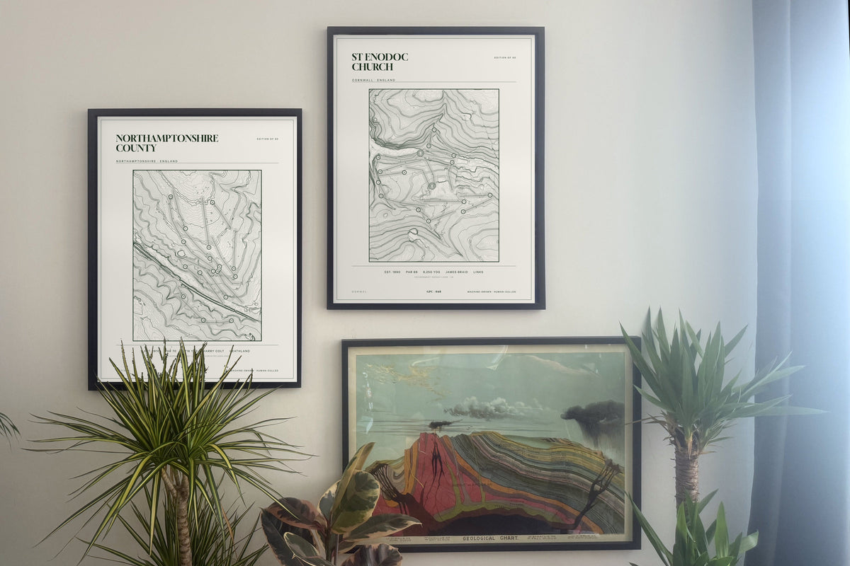 Northamptonshire County, Northamptonshire and prints, framed, gallery wall
