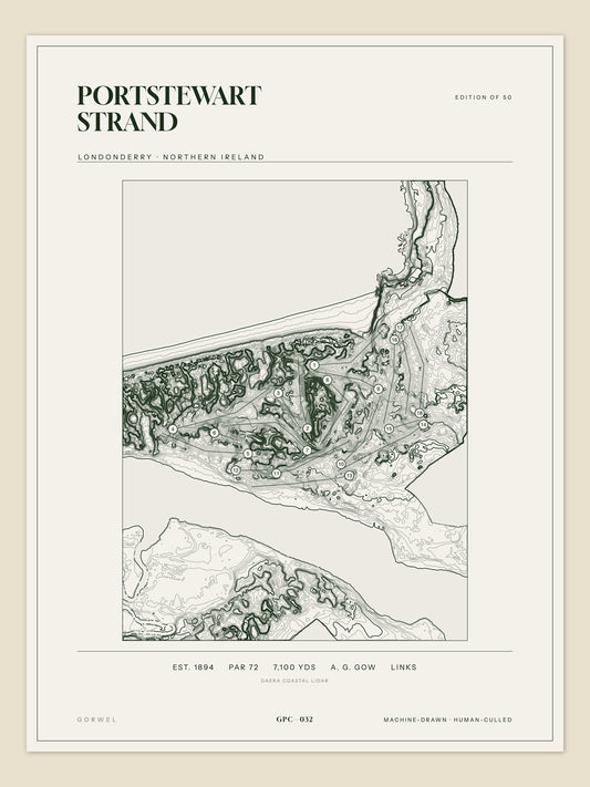 Portstewart Strand topographic golf course print