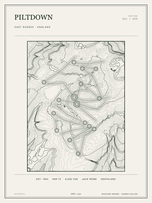 Piltdown Golf Course Print | Topographic Map Wall Art