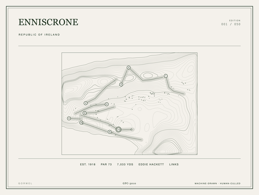 Enniscrone Golf Course Print | Topographic Map Wall Art