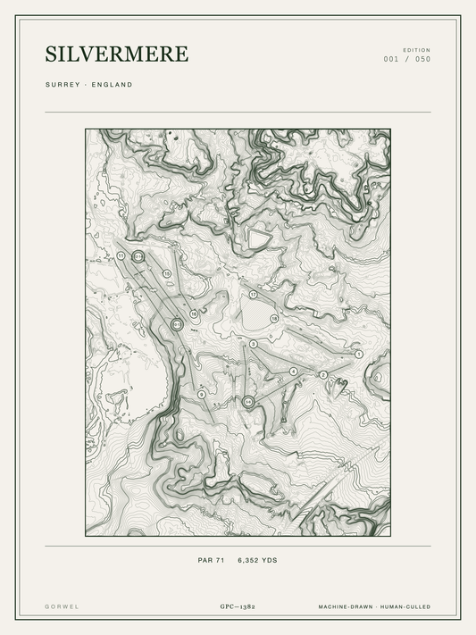 Silvermere Golf Course Print | Topographic Map Wall Art