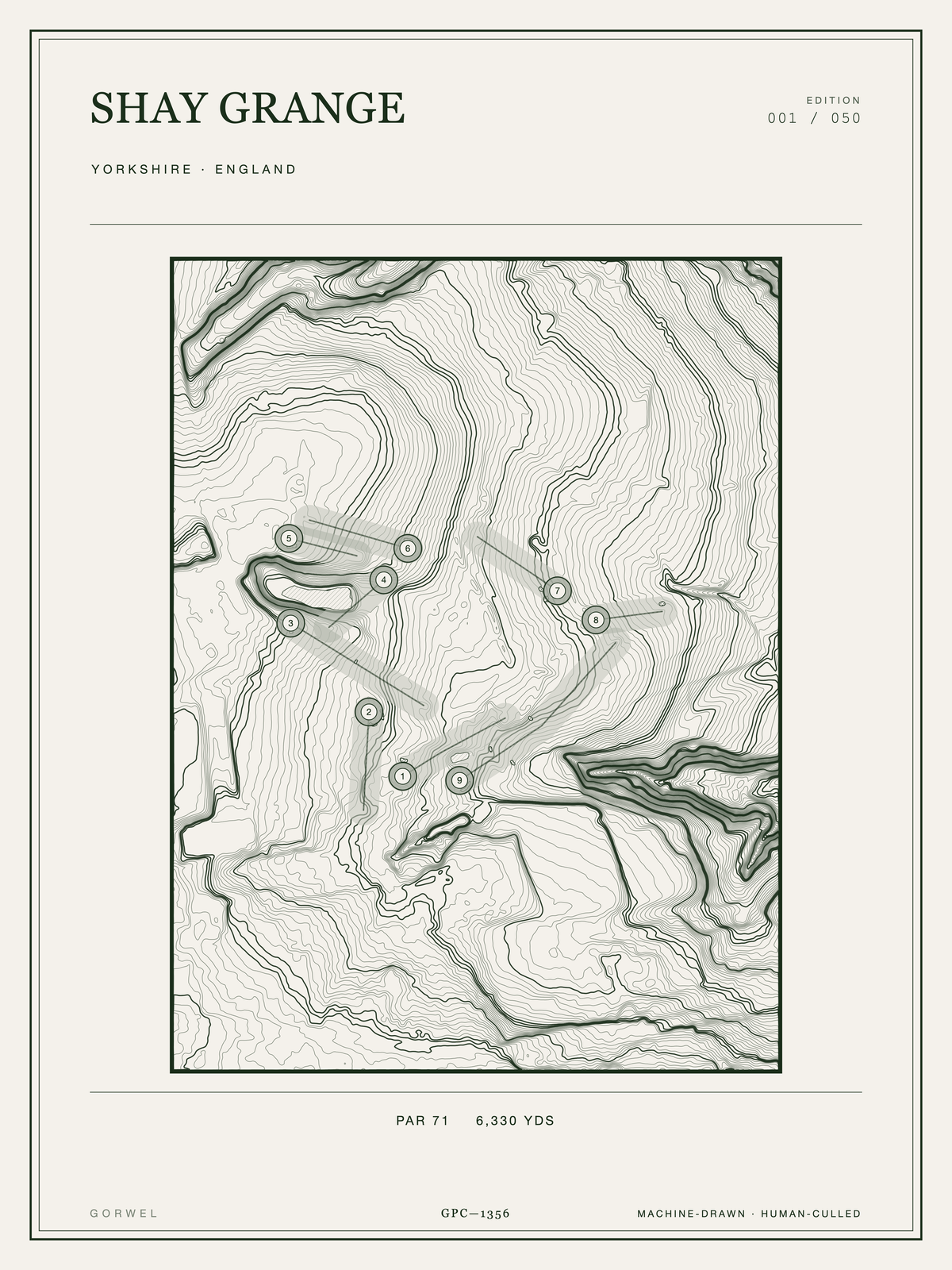 Shay Grange Golf Course Print | Topographic Map Wall Art