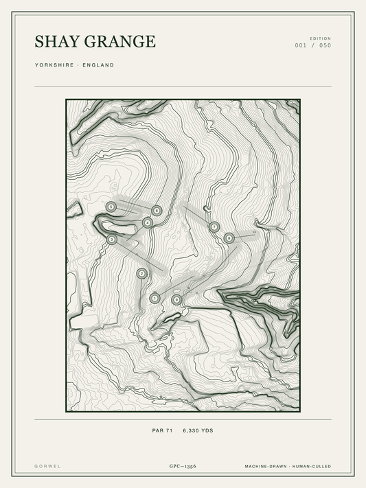 Shay Grange Golf Course Print | Topographic Map Wall Art