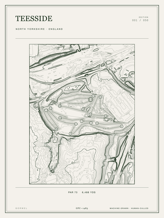 Teesside Golf Course Print | Topographic Map Wall Art