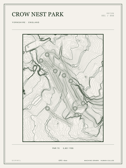 Crow Nest Park Golf Course Print | Topographic Map Wall Art