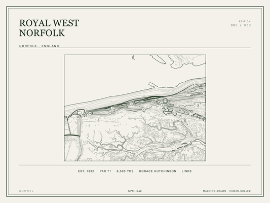 Royal West Norfolk Golf Course Print | Topographic Map Wall Art