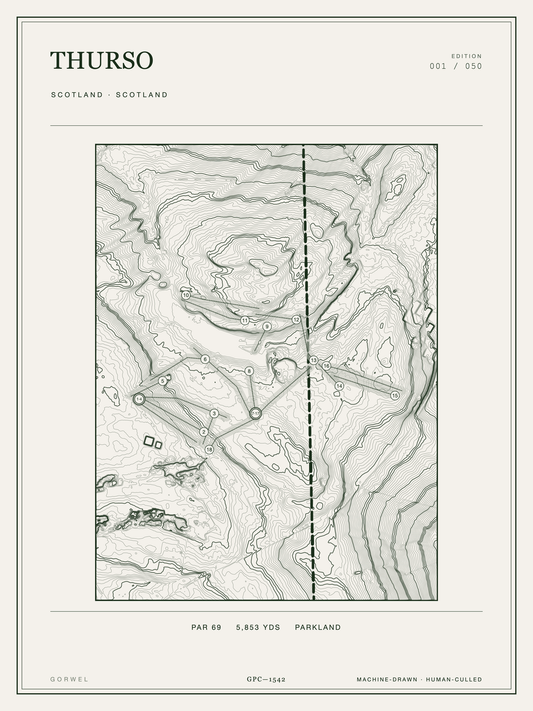 Thurso Golf Course Print | Topographic Map Wall Art