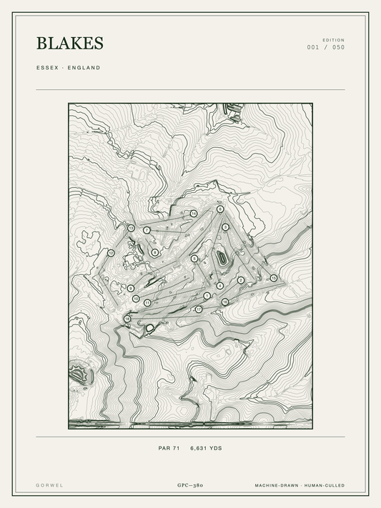 Blakes Golf Course Print | Topographic Map Wall Art
