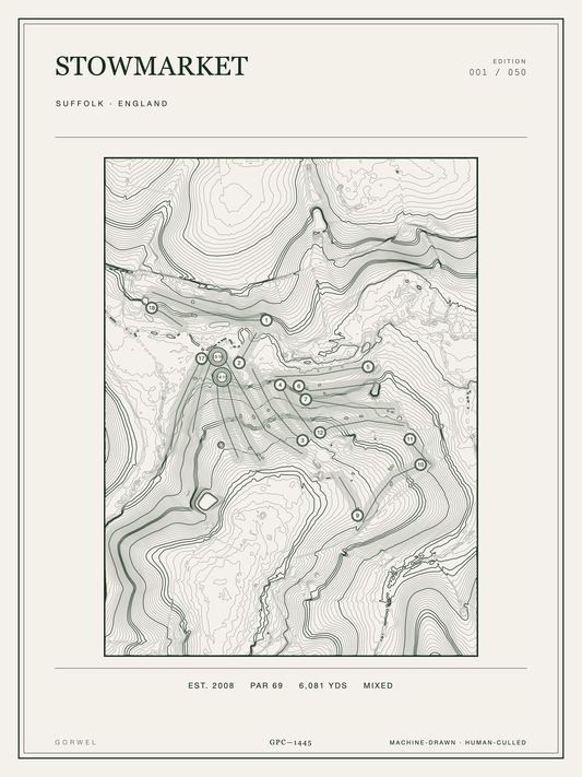 Stowmarket Golf Course Print | Topographic Map Wall Art