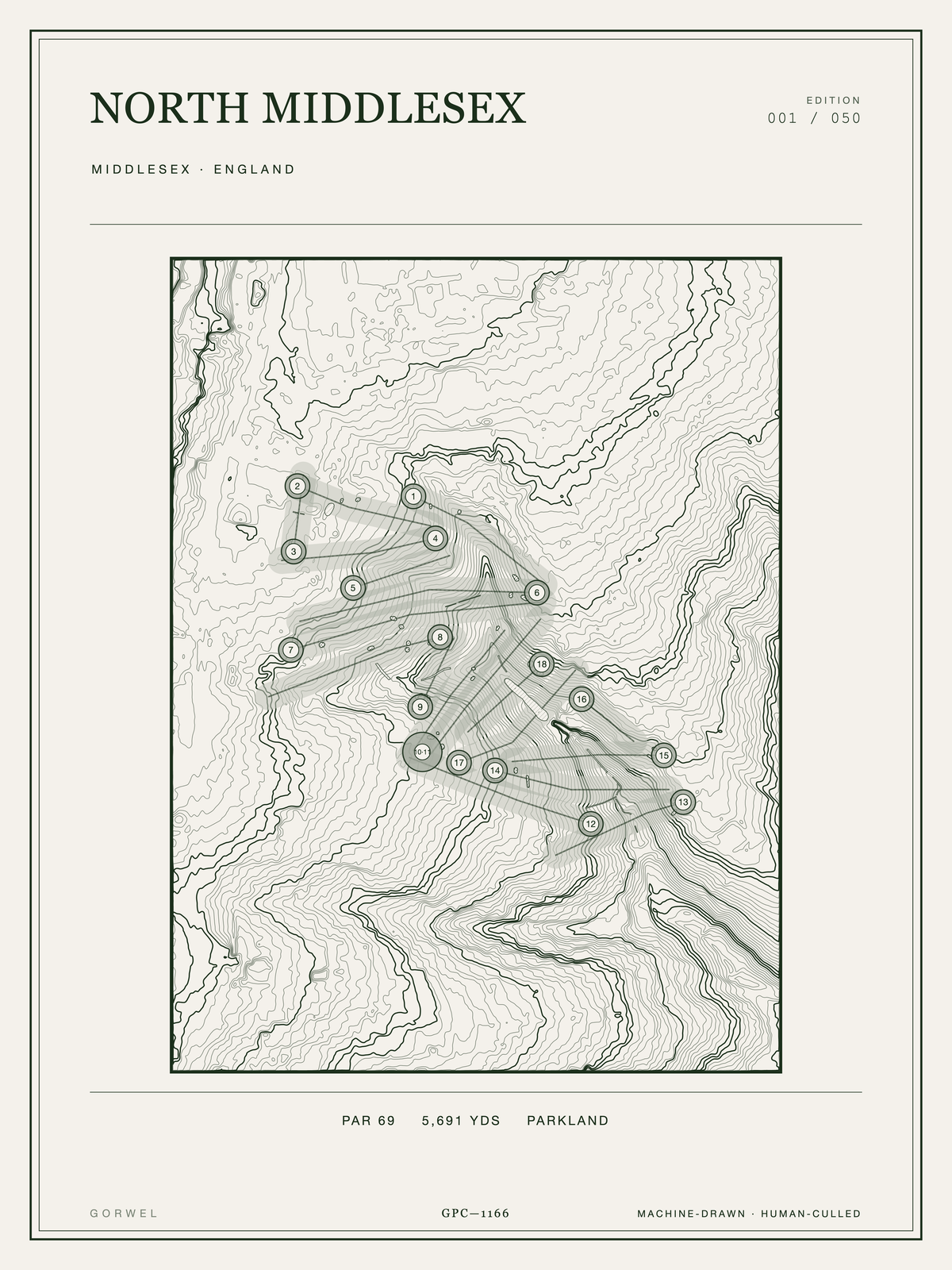 North Middlesex Golf Course Print | Topographic Map Wall Art