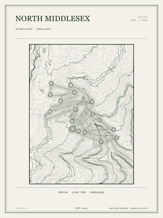 North Middlesex Golf Course Print | Topographic Map Wall Art