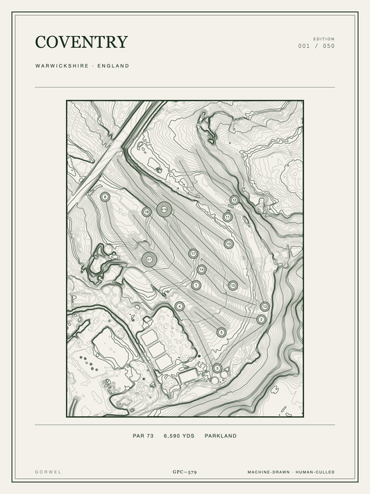 Coventry Golf Course Print | Topographic Map Wall Art