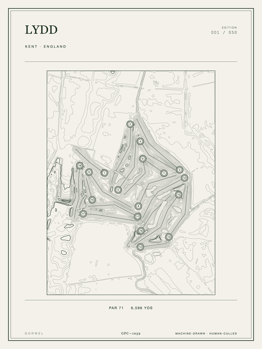 Lydd Golf Course Print | Topographic Map Wall Art