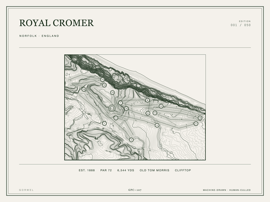 Royal Cromer Golf Course Print | Topographic Map Wall Art