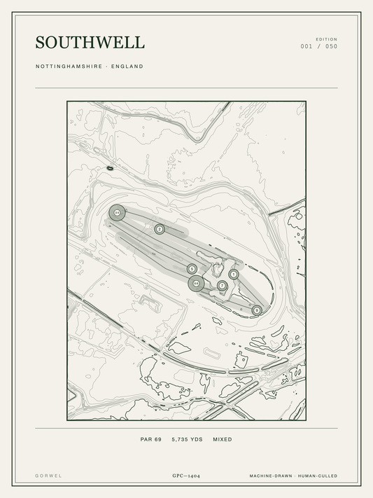Southwell Golf Course Print | Topographic Map Wall Art