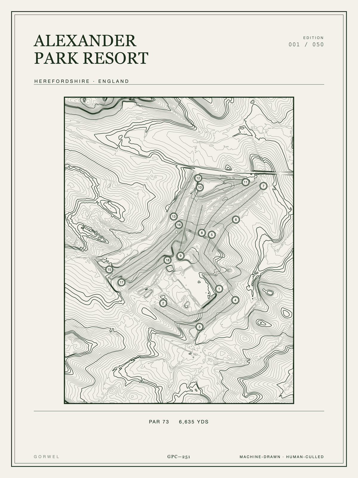 Alexander Park Resort Golf Course Print | Topographic Map Wall Art