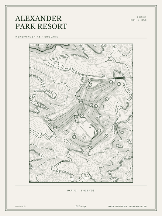 Alexander Park Resort Golf Course Print | Topographic Map Wall Art