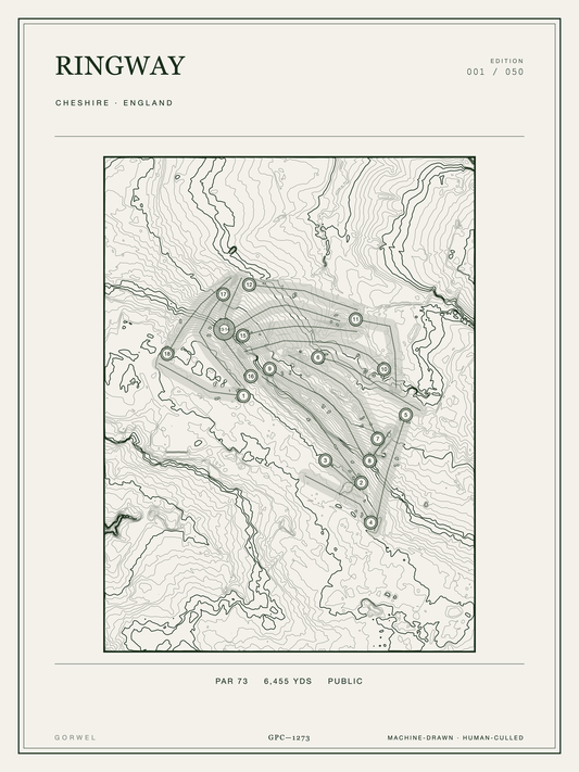 Ringway Golf Course Print | Topographic Map Wall Art